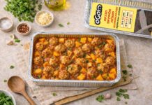 בין אזעקות לשגרת פסח, פתרון פשוט לארוחת צהריים לילדים קציצות עוף רכות ברוטב אדום עם תפוחי אדמה בתבנית. באדיבות המותג הוסטס